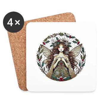 Yule Fairy - Coasters (set of 4) - white - Front