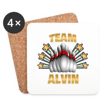 Alvin als Bowling - Untersetzer (4er-Set) - Weiß - Vorne