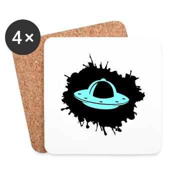 Ufo Klecks - Untersetzer (4er-Set) - Weiß - Vorne
