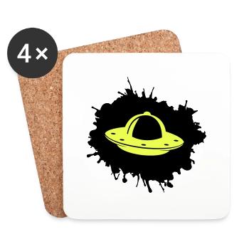 Ufo blobs - Coasters (set of 4) - white - Front