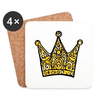 Crown Drawing Icon - Coasters (set of 4) - white - Front