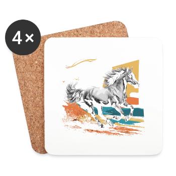 Friesian Girl – Stolz auf meine Friesen - Untersetzer (4er-Set) - Weiß - Vorne
