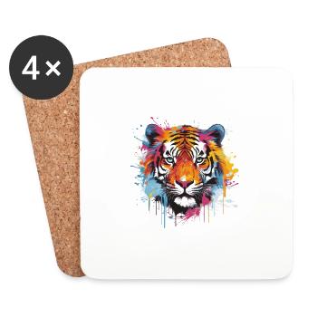 tiger animal wildlife - Untersetzer (4er-Set) - Weiß - Vorne