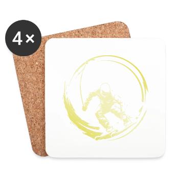 Ski Ski Homme - Dessous de verre (lot de 4) - blanc - Devant