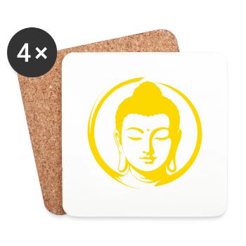Bouddha - Dessous de verre (lot de 4) - blanc - Devant