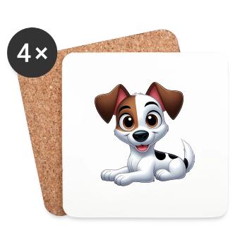 Jack Russel 2 - Untersetzer (4er-Set) - Weiß - Vorne