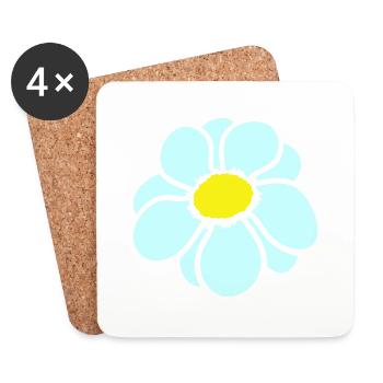 Petite Fleur Marguerite Blanche Décorative Belle Nature - Dessous de verre (lot de 4) - blanc - Devant