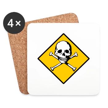 Skull and bones - Coasters (set of 4) - white - Front