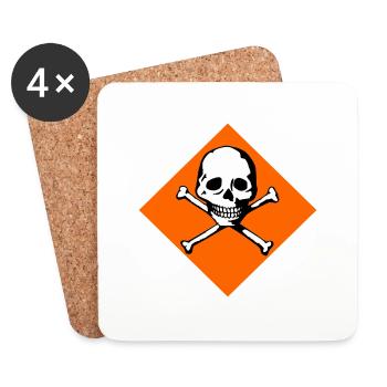 Skull and bones - Coasters (set of 4) - white - Front