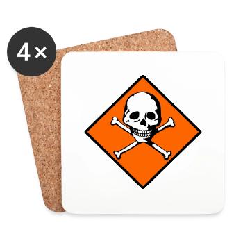 Skull and bones - Coasters (set of 4) - white - Front