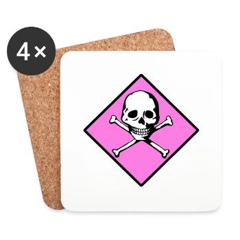 Skull and bones - Coasters (set of 4) - white - Front