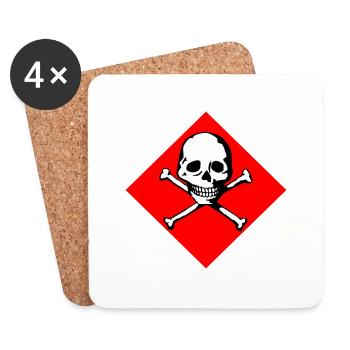 Skull and bones - Coasters (set of 4) - white - Front