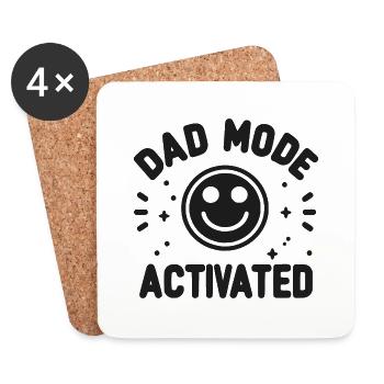 Mode papa activé - Dessous de verre (lot de 4) - blanc - Devant