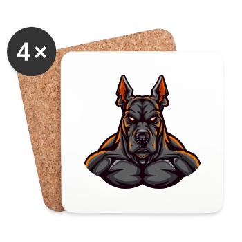 Doberman Hund - Untersetzer (4er-Set) - Weiß - Vorne