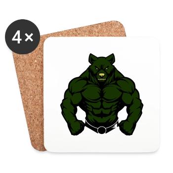 Bear Comic Fit - Coasters (set of 4) - white - Front