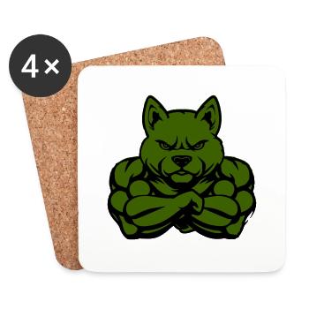 dog comic fit - Untersetzer (4er-Set) - Weiß - Vorne