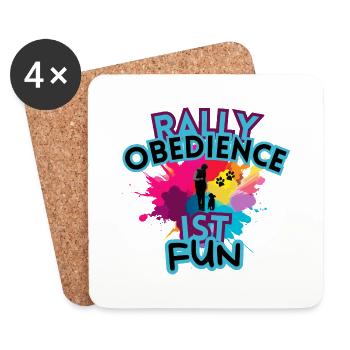 Rally Obedience ist fun inkl Team rainbow - Untersetzer (4er-Set) - Weiß - Vorne