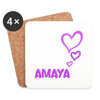 Geschenk für Amaya - Untersetzer (4er-Set) - Weiß - Vorne