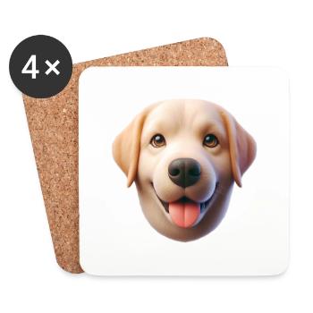 Dog Head 1 - Coasters (set of 4) - white - Front
