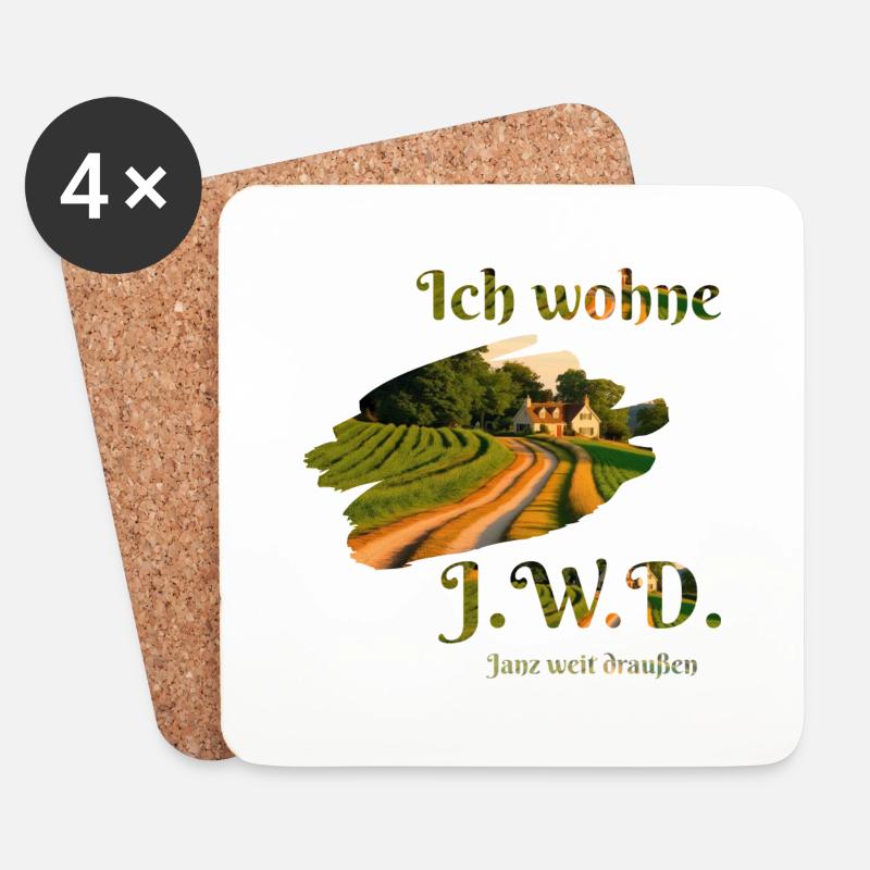 J W D Janz weit draußen - Untersetzer (4er-Set) - Weiß