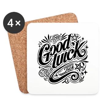 Bonne chance - vectorgraphique - Dessous de verre (lot de 4) - blanc - Devant