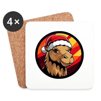 Kamel Weihnachten X-Mas - Untersetzer (4er-Set) - Weiß - Vorne