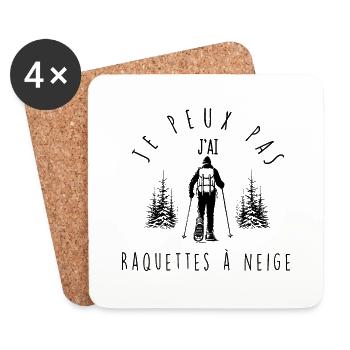I can't, I have snowshoes - Coasters (set of 4) - white - Front
