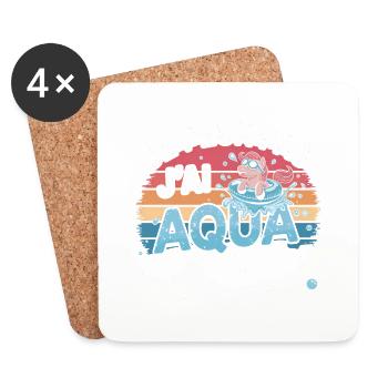 je peux pas j ai Aqua poney - Dessous de verre (lot de 4) - blanc - Devant
