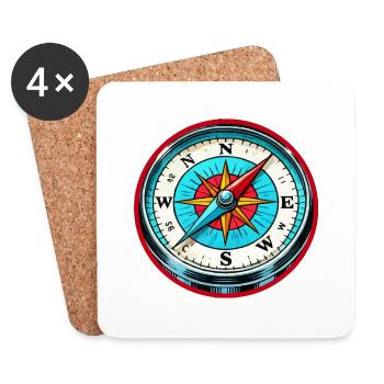 compass - Coasters (set of 4) - white - Front
