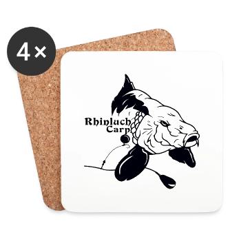 rhiluchcarp logo schwarz - Untersetzer (4er-Set) - Weiß - Vorne