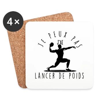 I can't, I have shot put. - Coasters (set of 4) - white - Front