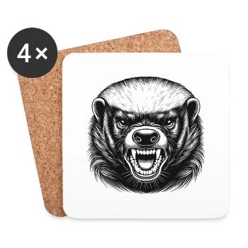 Honey badger - Coasters (set of 4) - white - Front