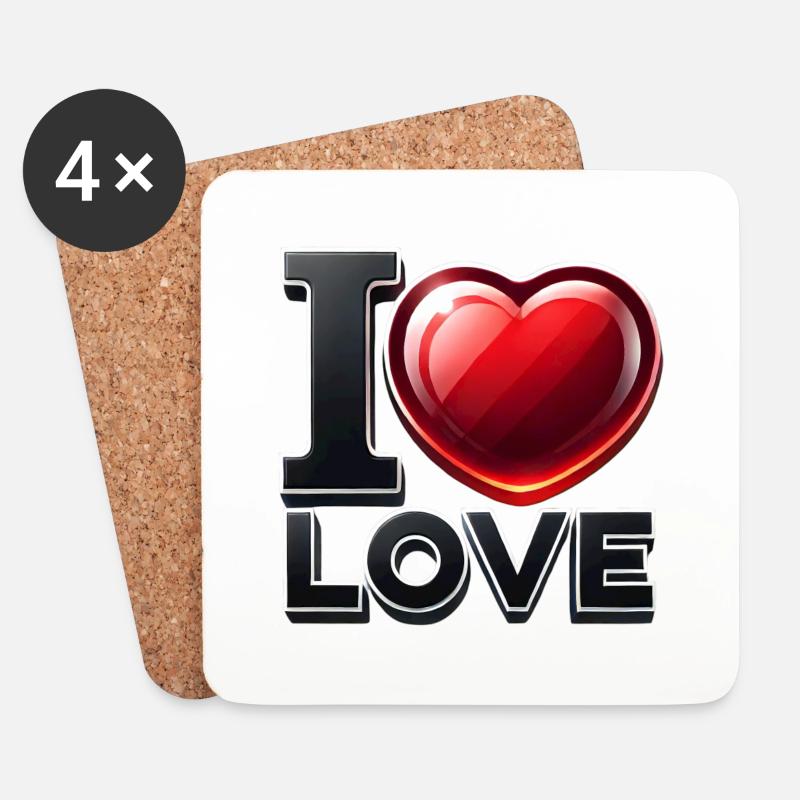 I Love Shine - Untersetzer (4er-Set) - Weiß