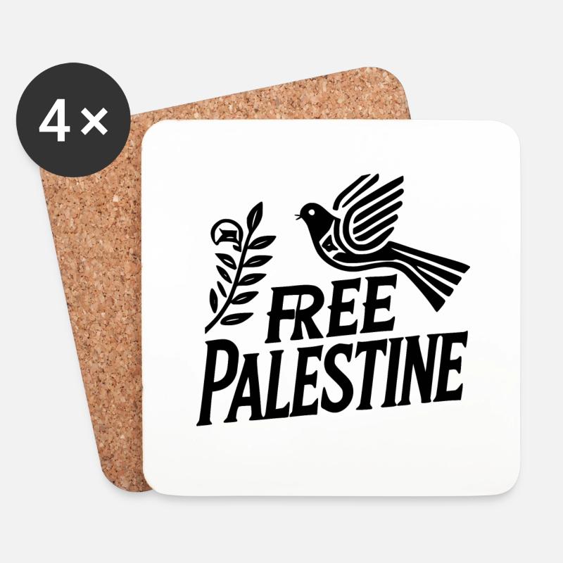 Free palestine - Untersetzer (4er-Set) - Weiß