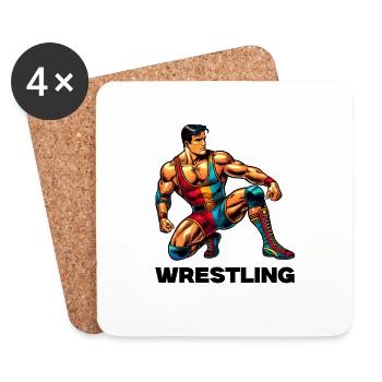 Wrestling - Untersetzer (4er-Set) - Weiß - Vorne