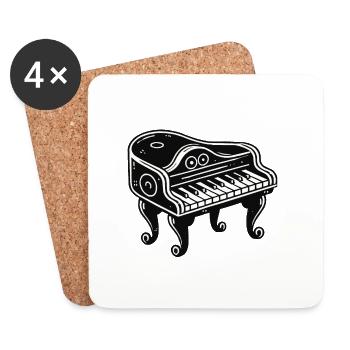 Klavier Piano - Untersetzer (4er-Set) - Weiß - Vorne
