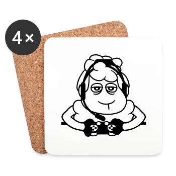 Sheep Gamer Controller Video Game Nerd Sad Fun - Coasters (set of 4) - white - Front