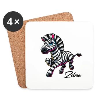 zebra comic - Coasters (set of 4) - white - Front