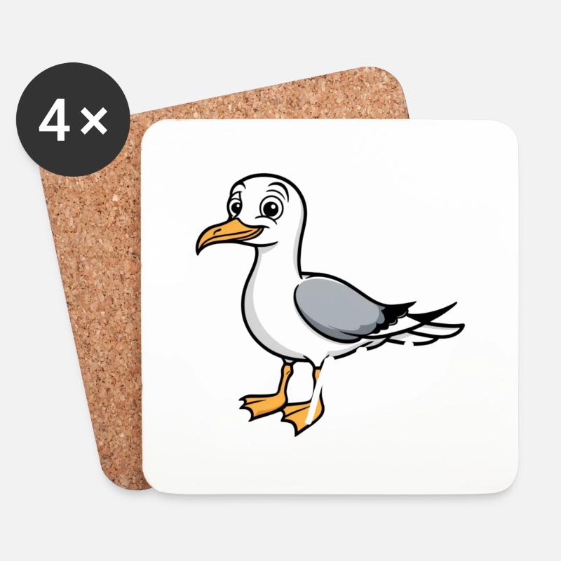 Hamburger Original / Möwe Moin Moin - Untersetzer (4er-Set) - Weiß
