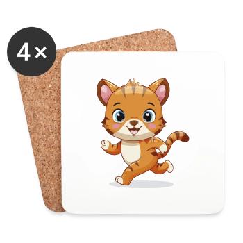 Tigress on adventure - Coasters (set of 4) - white - Front