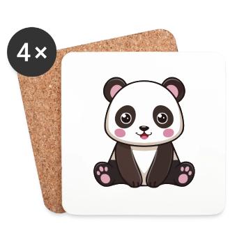 Bao Bao – Der süße Panda-Freund! - Untersetzer (4er-Set) - Weiß - Vorne