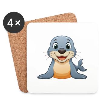 Robbchen – So much joy! - Coasters (set of 4) - white - Front