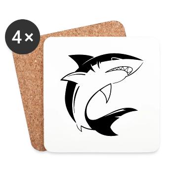 Hai Shark - Dessous de verre (lot de 4) - blanc - Devant