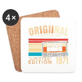 Original 1971, Legendary since 1971 Vintage 1971 - Coasters (set of 4) - white - Front