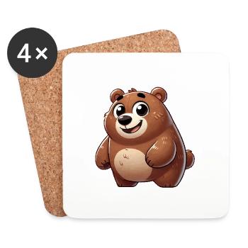 Bande dessinée ours - Dessous de verre (lot de 4) - blanc - Devant