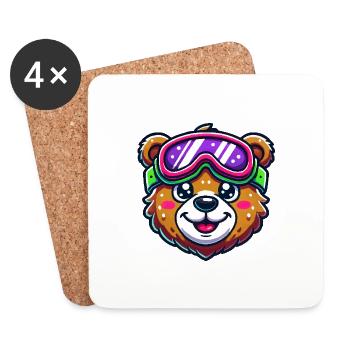 Bear Comic Ski Lunettes de ski - Dessous de verre (lot de 4) - blanc - Devant