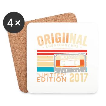 Original 2017, Legendary since 2017 Vintage 2017 - Coasters (set of 4) - white - Front