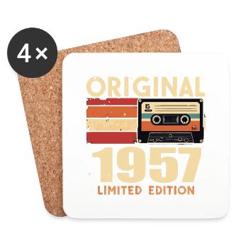 Geburtstag 1957 - Legendär Seit 1957 Geschenk 1957 - Untersetzer (4er-Set) - Weiß - Vorne