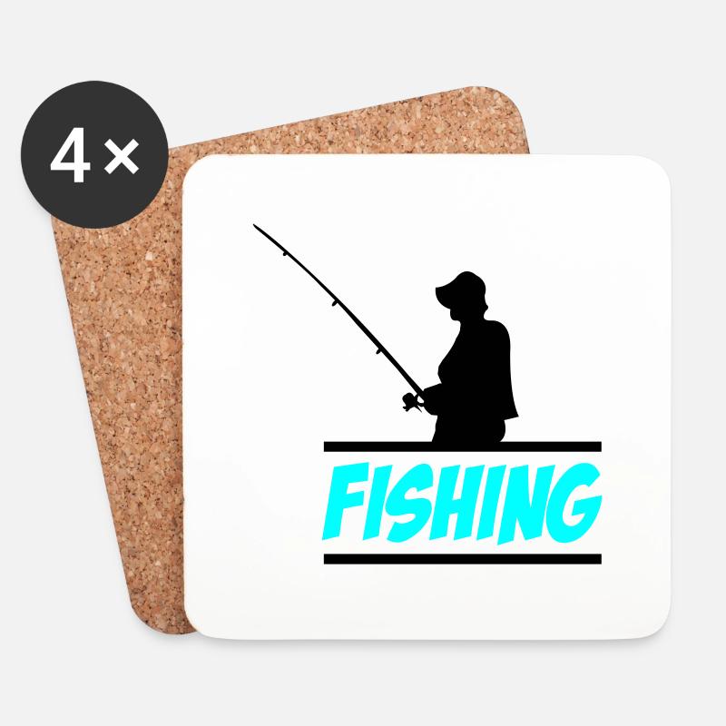 fishing 02 - Untersetzer (4er-Set) - Weiß