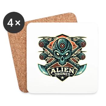 Alien Drones Logo - Untersetzer (4er-Set) - Weiß - Vorne